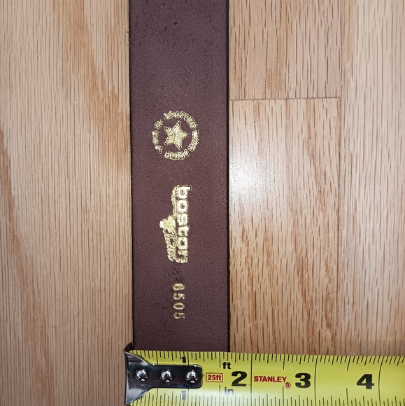 Boston Leather Mens Leather 42 Waist. 1 3/4 Wide. Total Including Buckle 47 Inch - Picture 3 of 10